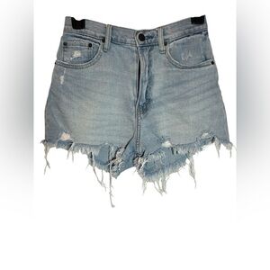 Abercrombie & Fitch High Rise Shorts Size 0/25 Women's Distressed Light Wash